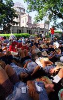 Children stage 'die-in' at Hiroshima A-bomb Dome